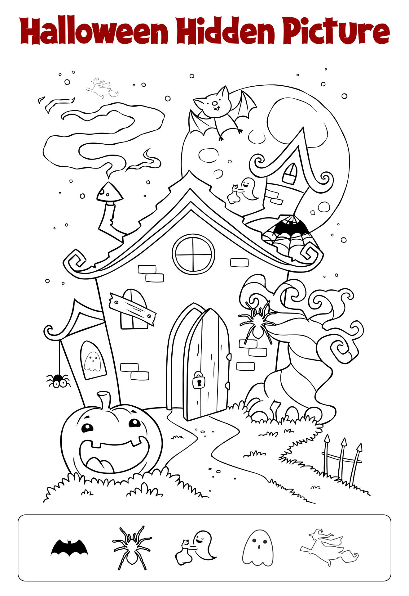 4 Best Printable Halloween Hidden Objects Printablee