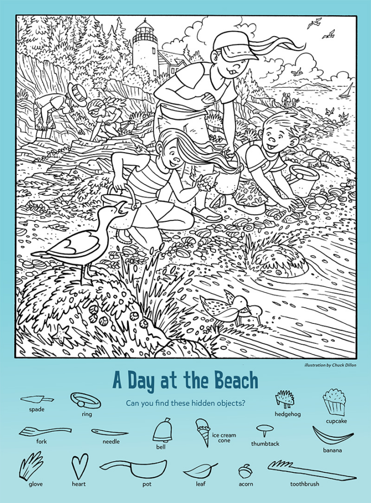 Beach Hidden Pictures Printable