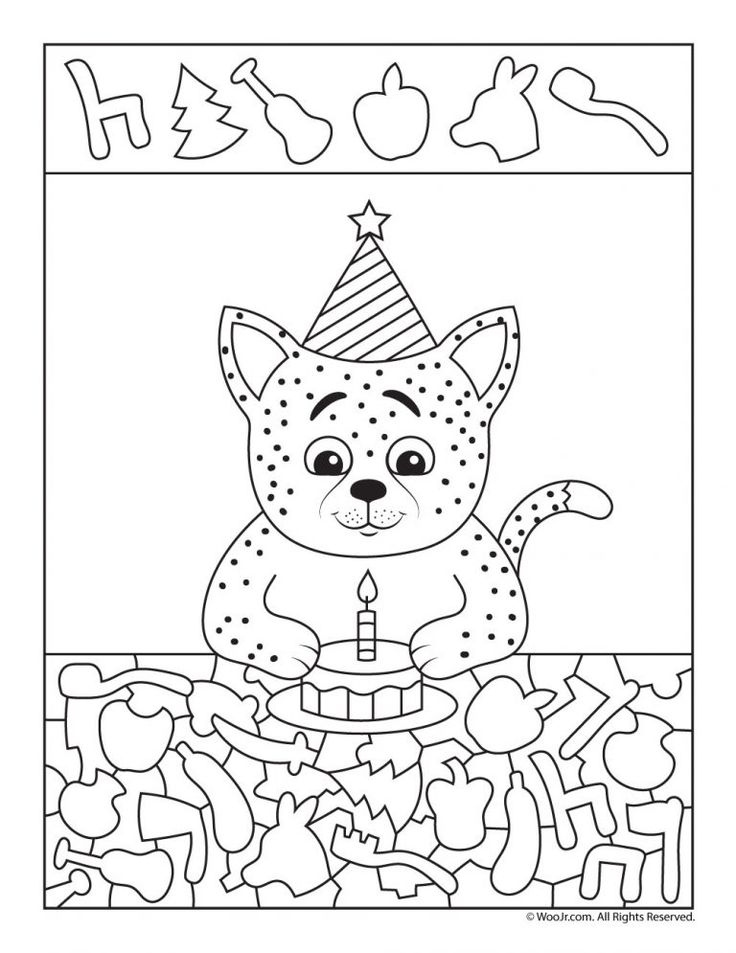 Birthday Cat I Spy Worksheet Woo Jr Kids Activities Hidden 
