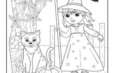 Cute Witch And Cat Hidden Picture Printable Woo Jr Kids Activities
