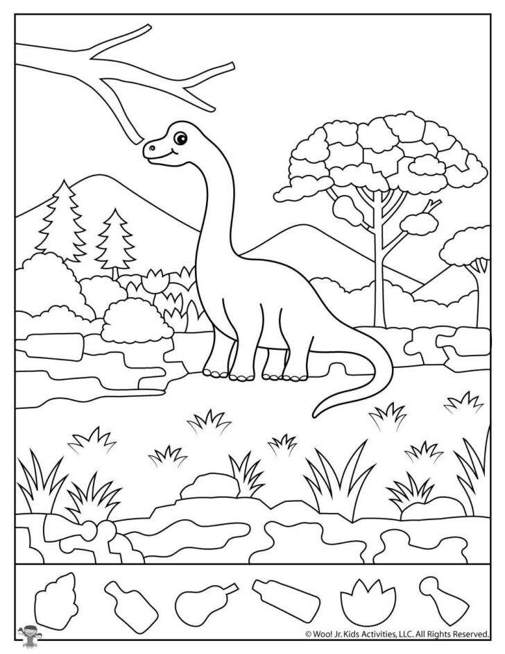 Dinosaur Hidden Pictures Printable