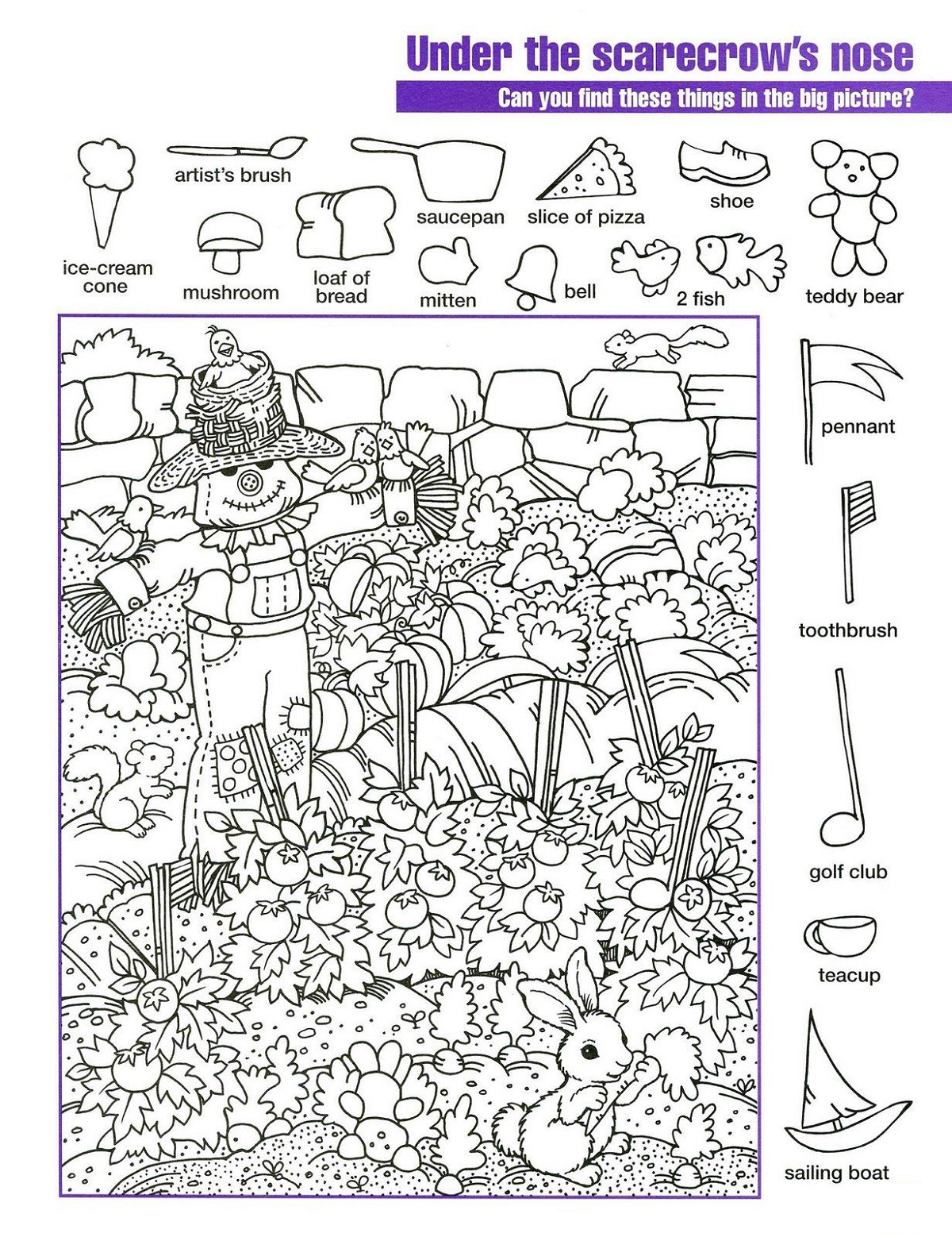 Easy And Hard Hidden Pictures Worksheet Pintable 101 Activity