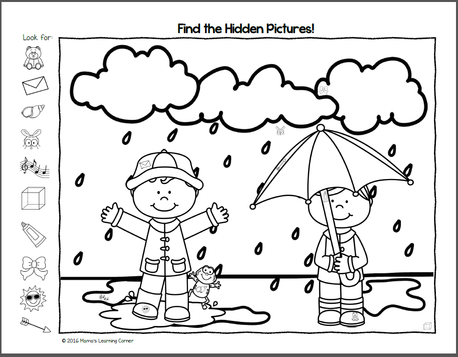 Find It Spring Hidden Picture Worksheets Mamas Learning Corner