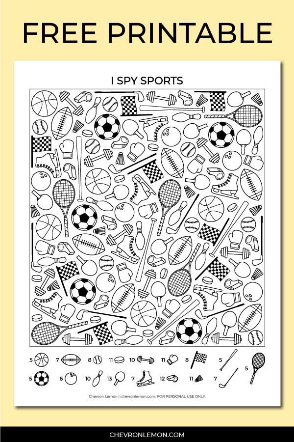 Free Printable I Spy Sports Hidden Pictures Printables Sports 