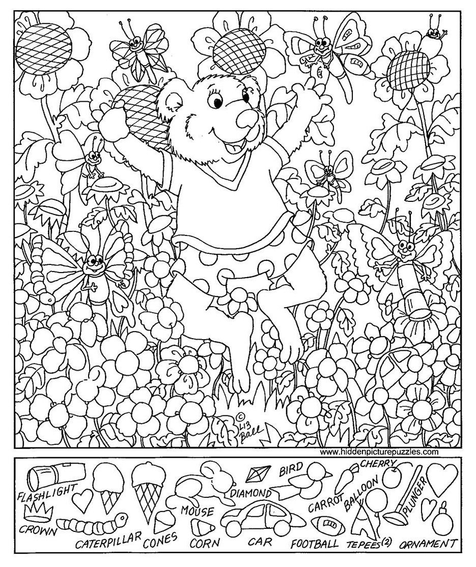 Hidden Pictures Amongst Flowers Once Again Need Pencils Hidden 