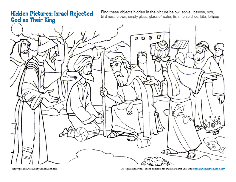 Israel Rejected God As Their King Hidden Pictures Children s Bible 