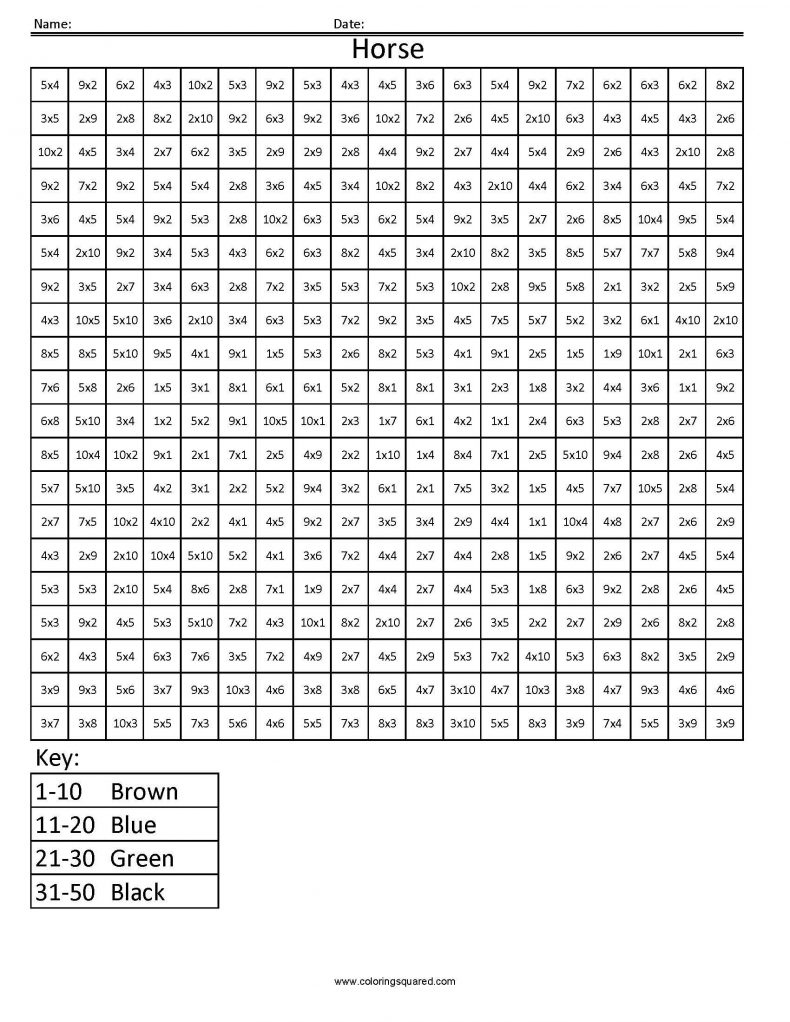 Multiplication Mystery Picture Worksheets