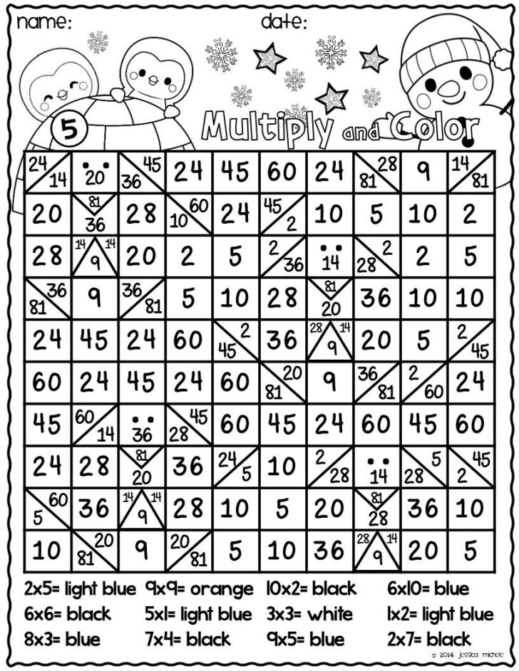 Multiplication Hidden Pictures Printables