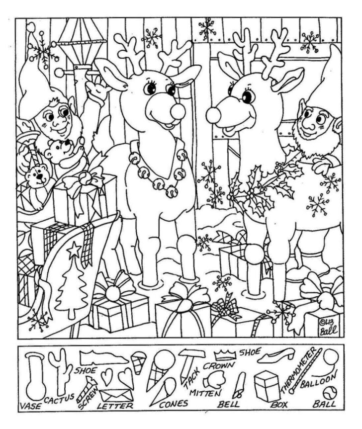 Free Printable Christmas Hidden Pictures Worksheets