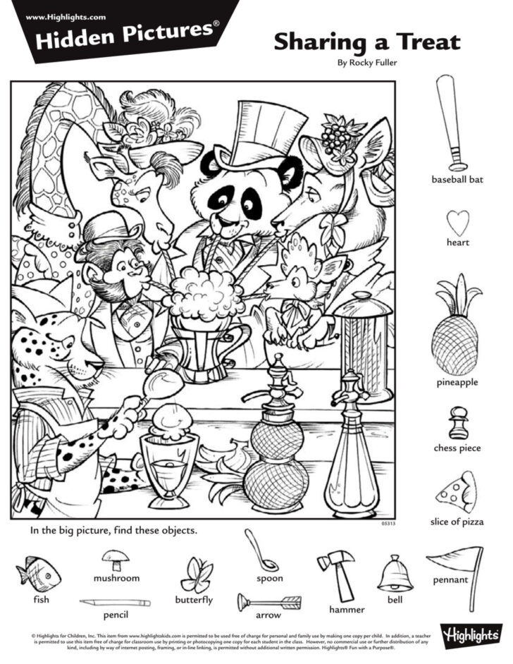 Printable Hidden Picture Puzzles Highlights
