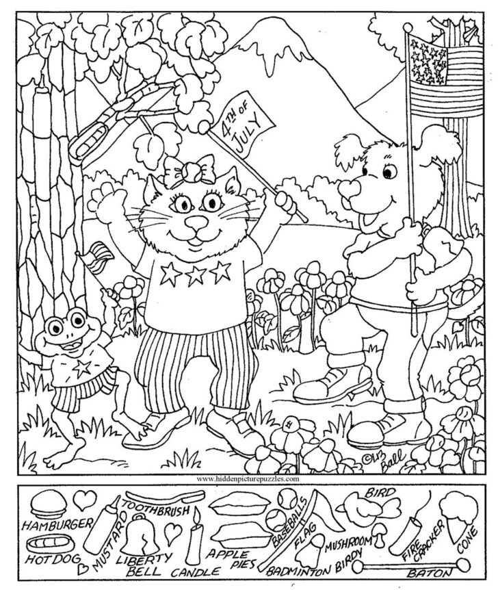 Free Printable Hidden Pictures Coloring Pages