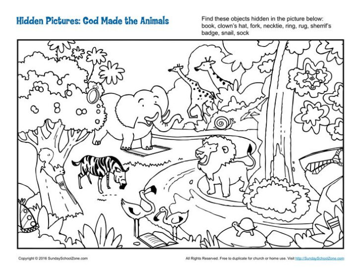 Animal Hidden Pictures Printable