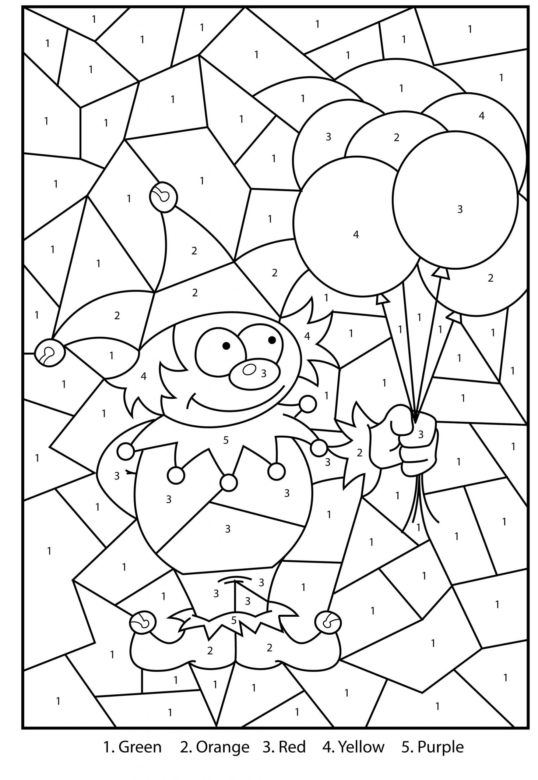 Printable Hidden Picture Color By Number 101 Activity