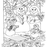 Snowman Hidden Picture Puzzle For Christmas Christmas Coloring