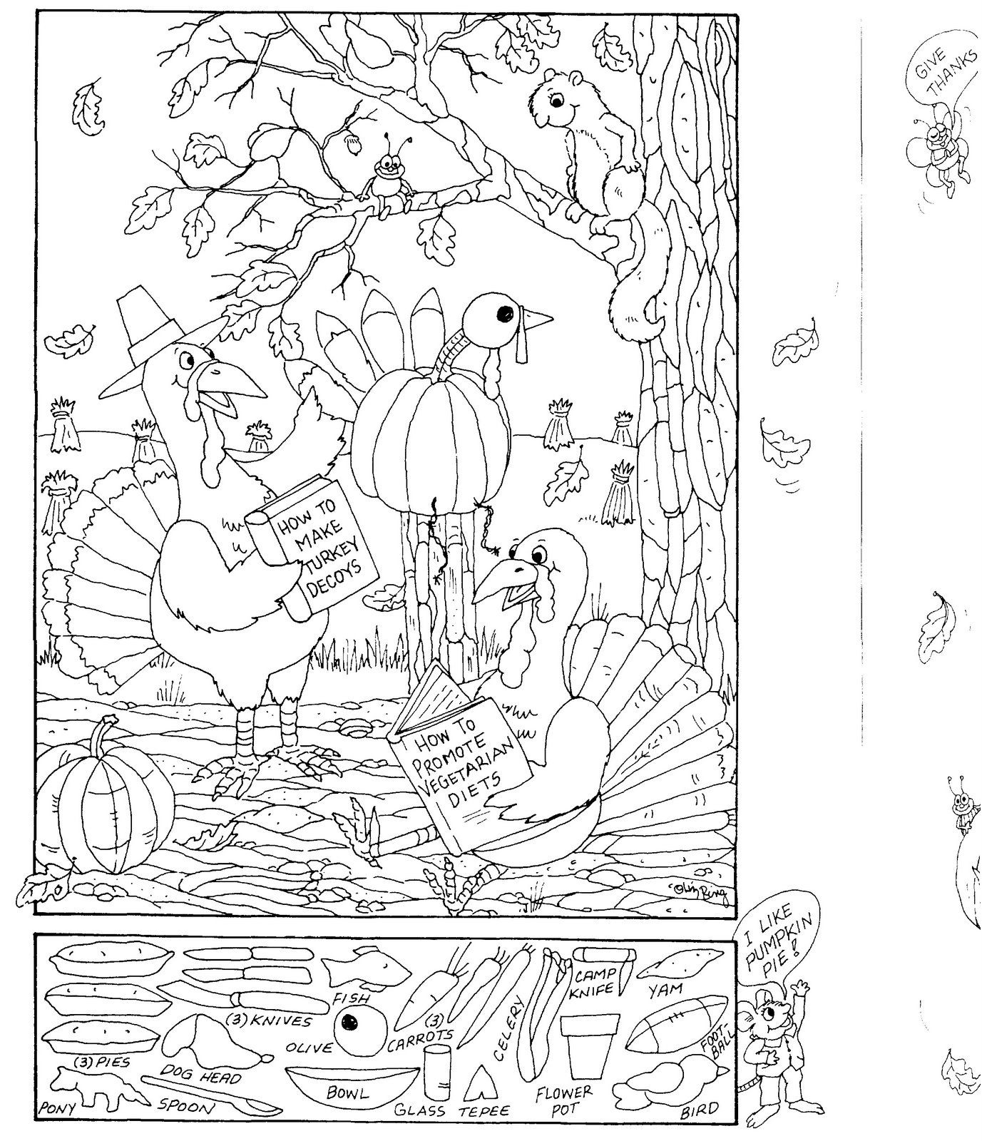 Thanksgiving Coloring Page And Hidden Picture Puzzle Hidden Picture 
