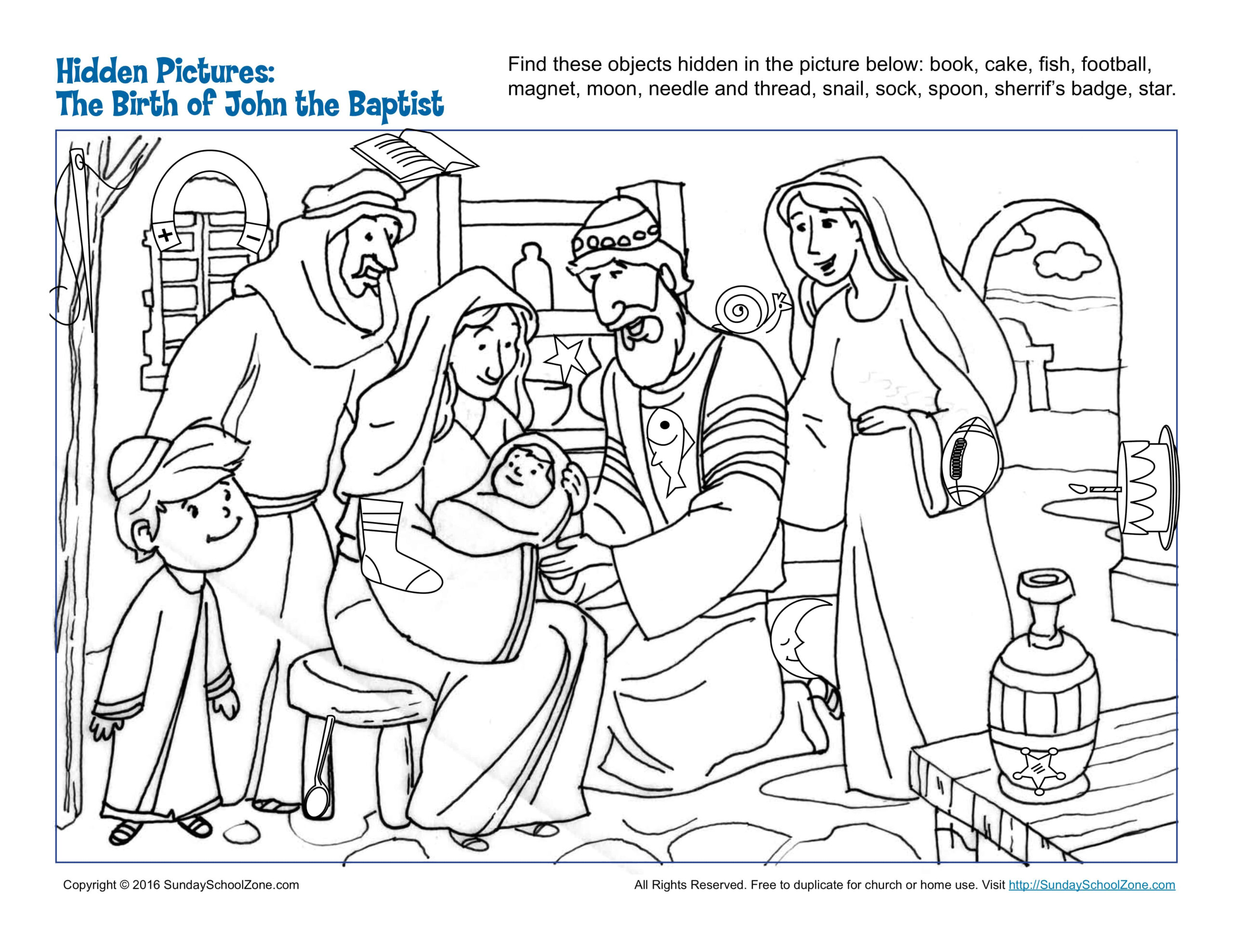 The Birth Of John The Baptist Hidden Pictures Children s Bible 