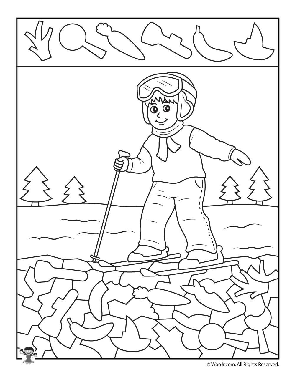 Winter Hidden Pictures Coloring Pages Woo Jr Kids Activities 