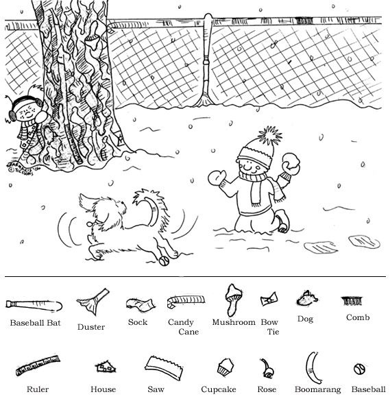 Winter Printable Hidden Object Puzzles Hidden Pictures Hidden 