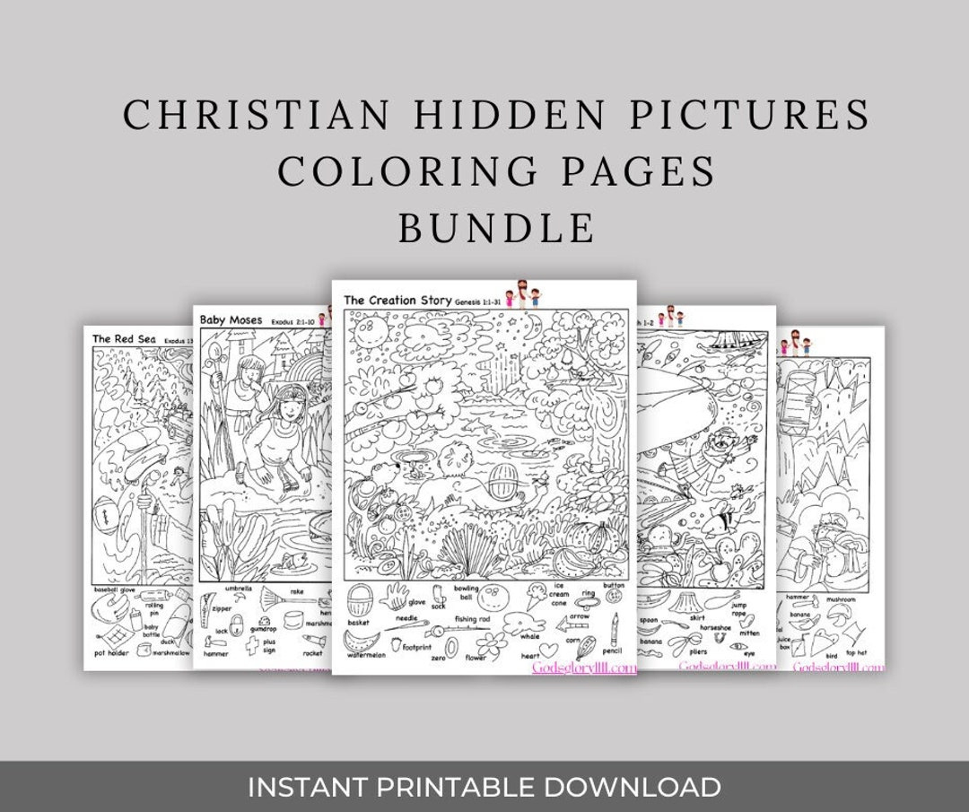 Bible Hidden Picture, Hidden Pictures, Faith Based Worksheet with Christian Easter Hidden Pictures