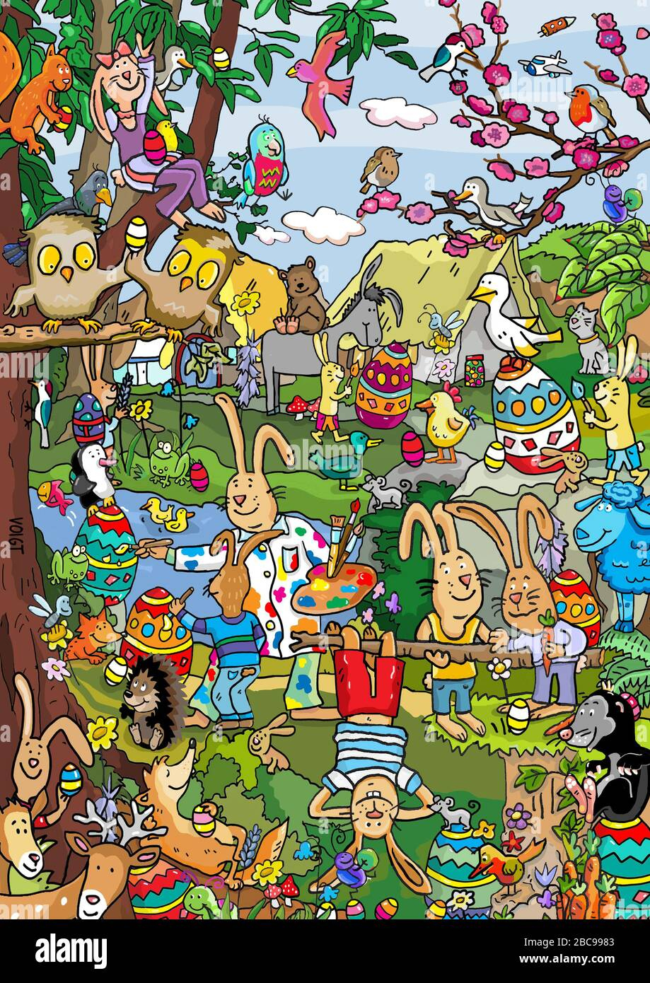 Easter Hidden Object With Easter Bunnies, Birds And Easter Eggs with regard to Easter Egg Hidden Picture