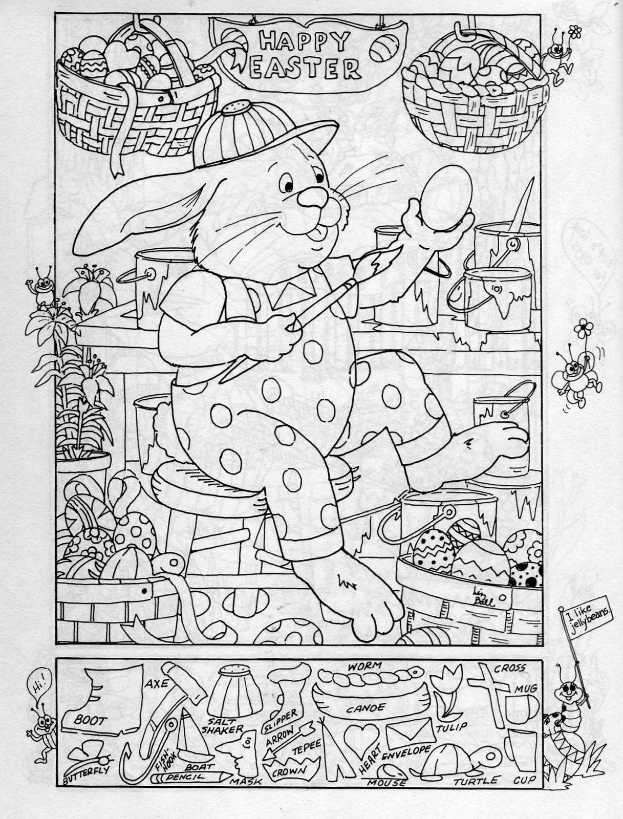 Easter Hidden Picture Puzzle/Coloring Page - Worksheets Library throughout Easter Hidden Pictures Highlights