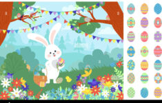 Eggs Hunt. Easter Puzzle Game Location With Bunny And Egg In within Easter Egg Hunt Hidden Pictures