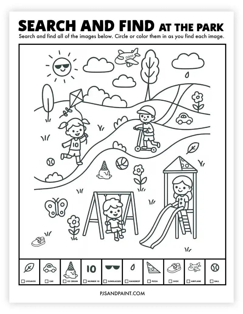 12 Free Printable Search And Find Activities - Pjs And Paint within Free Kids Hidden Picture Search
