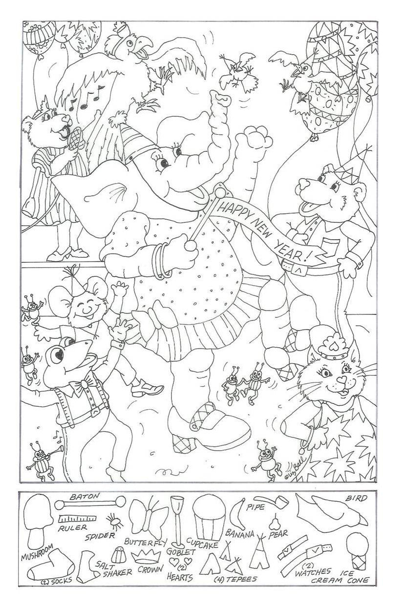 7 Hidden Picture Ideas | Hidden Pictures, Hidden Picture Puzzles within Happy New Year Hidden Pictures