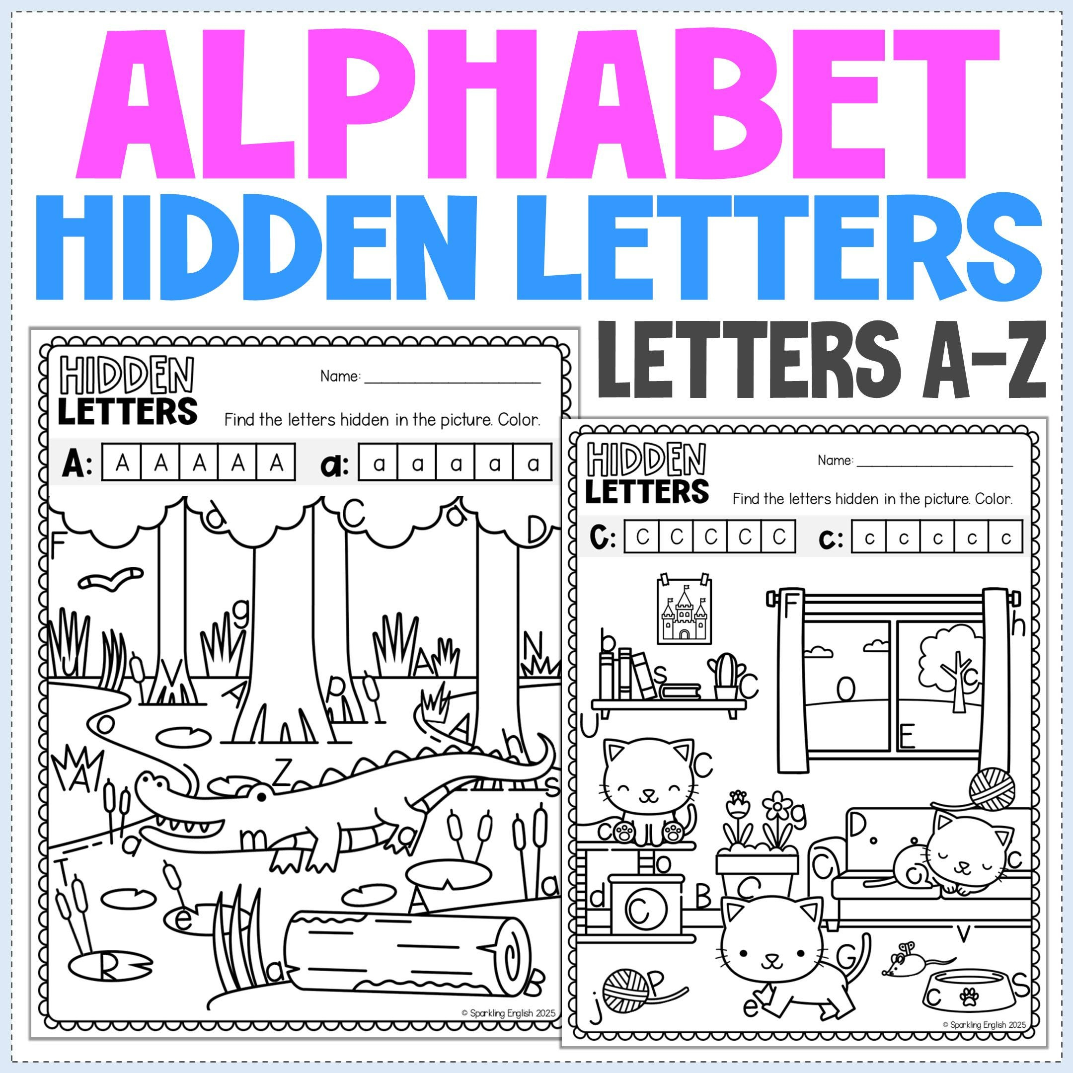 Alphabet Hidden Letters Pictures A To Z - Fun Letter Recognition throughout Alphabet Hidden Pictures Printable