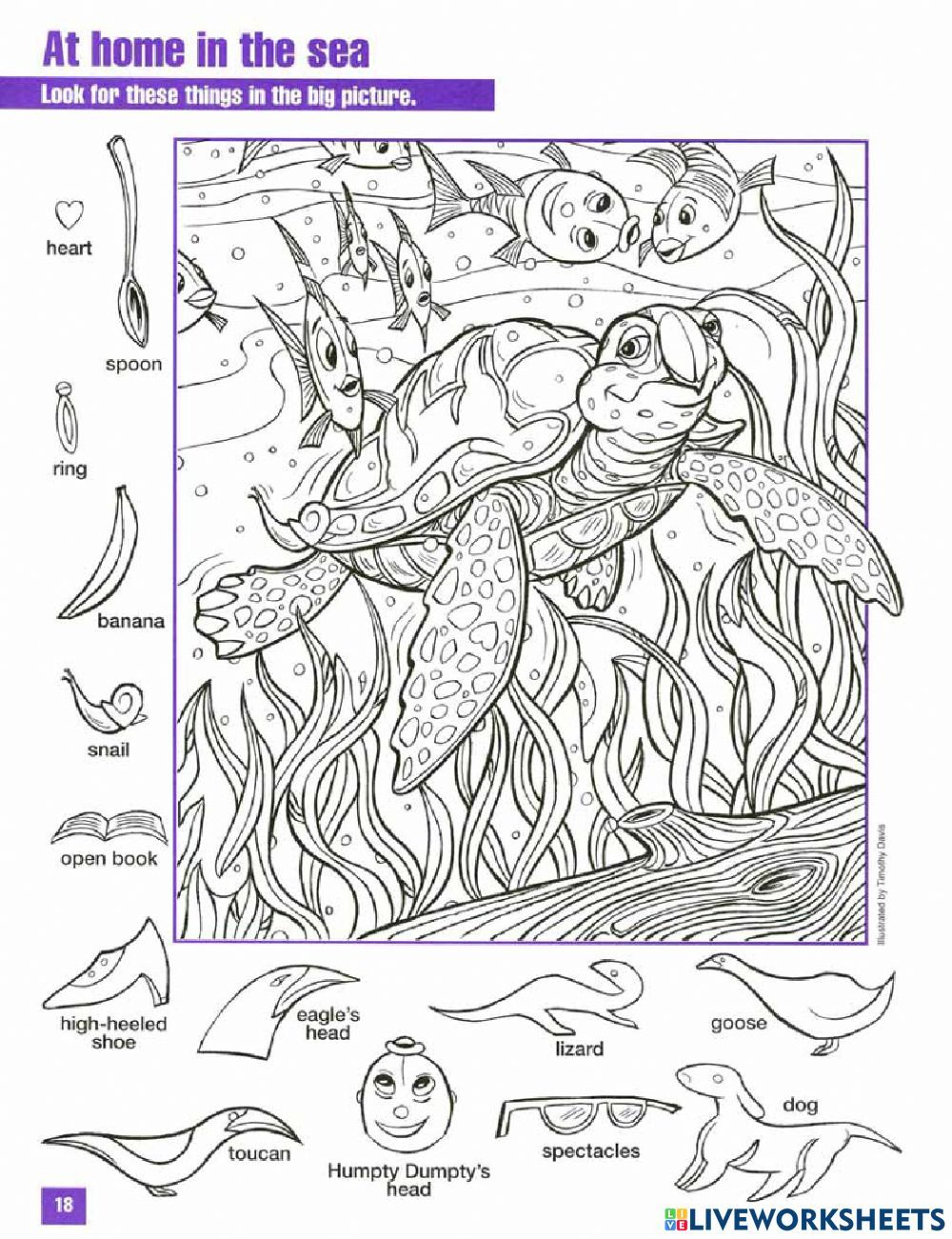 At Home In The Sea Worksheet - Worksheets Library with Ocean Hidden Picture Printable