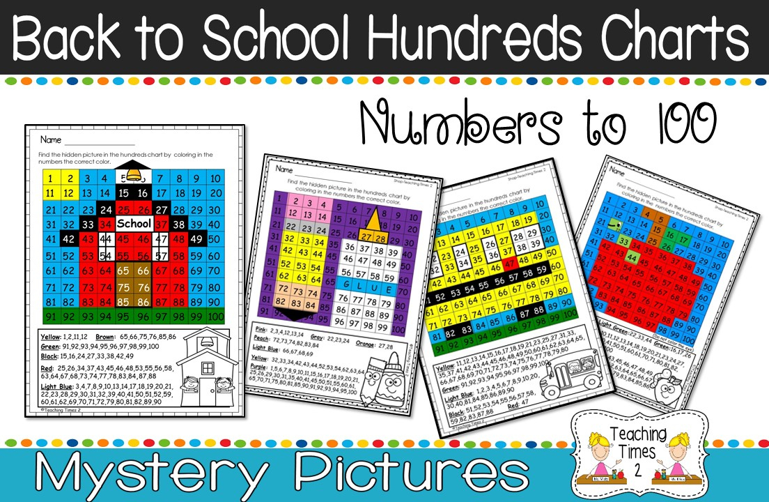 Back To School Hundreds Charts Mystery Pictures - Teaching Times 2 with Hundreds Chart Hidden Pictures
