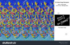 Be Happy 3D Hidden Image Stereogram Stock Illustration 2047064540 in 3 Dimensional Hidden Pictures