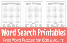 Best Free Word Search Printable Puzzles For Kids &amp; Adults for Large Hidden Things to Print Out Free