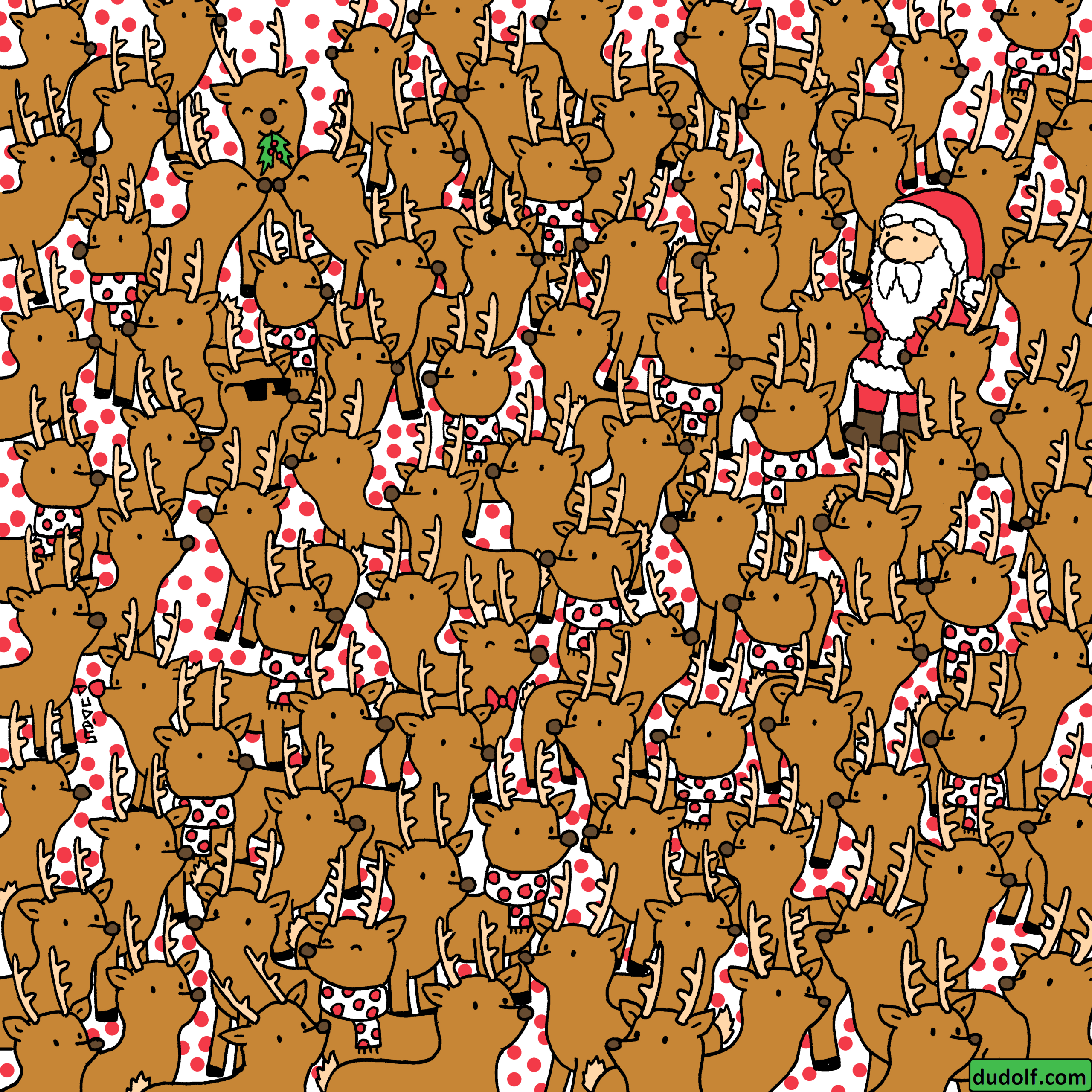 Can You Find Rudolph Among The Reindeer? regarding Dudolf Hidden Pictures with Answers