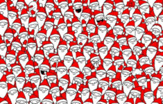 Can You Spot All Seven Objects Hidden Among The Santas? | Daily inside Santa Claus Hidden Pictures