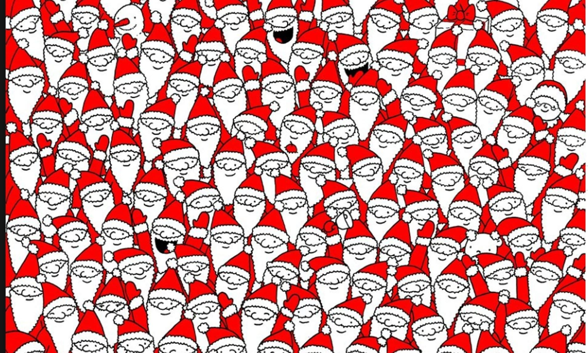 Can You Spot All Seven Objects Hidden Among The Santas? | Daily inside Santa Claus Hidden Pictures