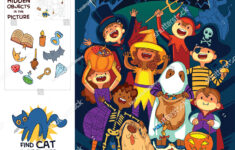 Children Halloween Costumes Trick Treat Find Stock Vector (Royalty intended for Halloween Find the Hidden Pictures