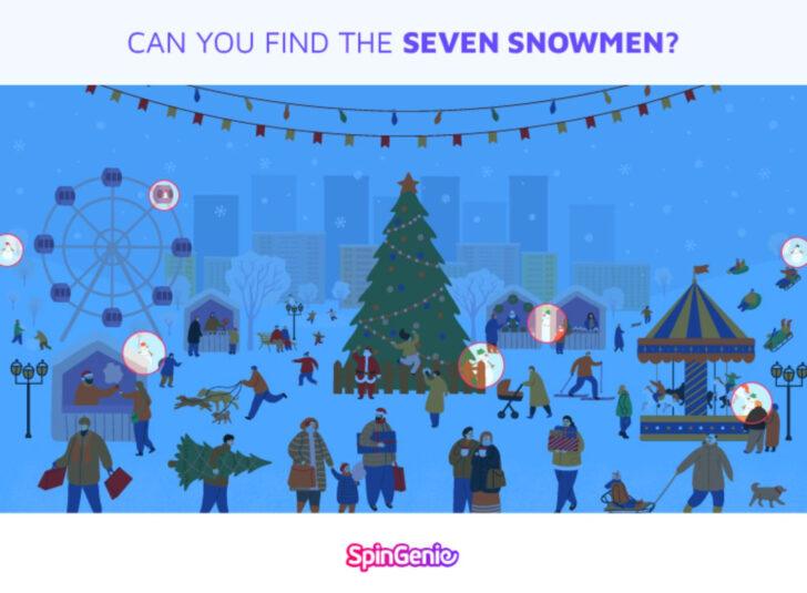 Snowmen at Christmas Hidden Pictures Answers