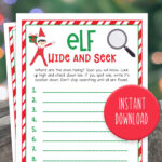 Christmas Game Printable   Elf Christmas Game   Kids Christmas In Free Hide And Seek For Adults Printable