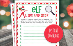 Christmas Game Printable - Elf Christmas Game - Kids Christmas in Free Hide and Seek For Adults Printable