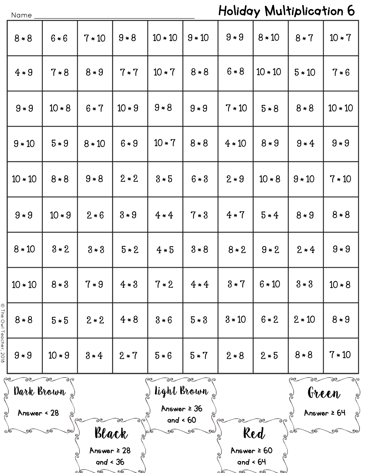 Christmas Multiplication Mystery Puzzle - The Owl Teacher intended for Math Hidden Pictures Multiplication