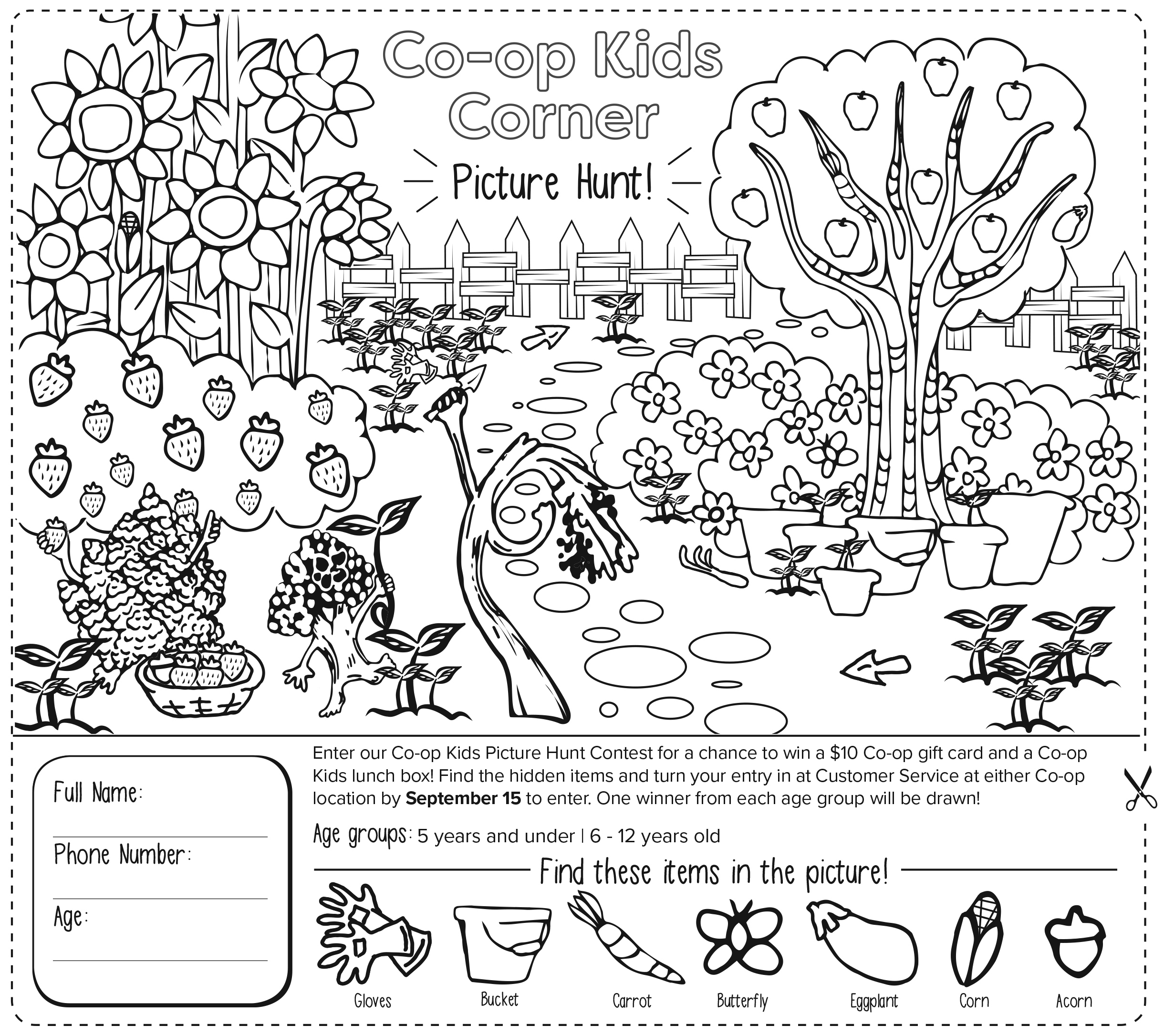 Co-Op Kids Corner · North Coast Co-Op inside September Hidden Objects Printable
