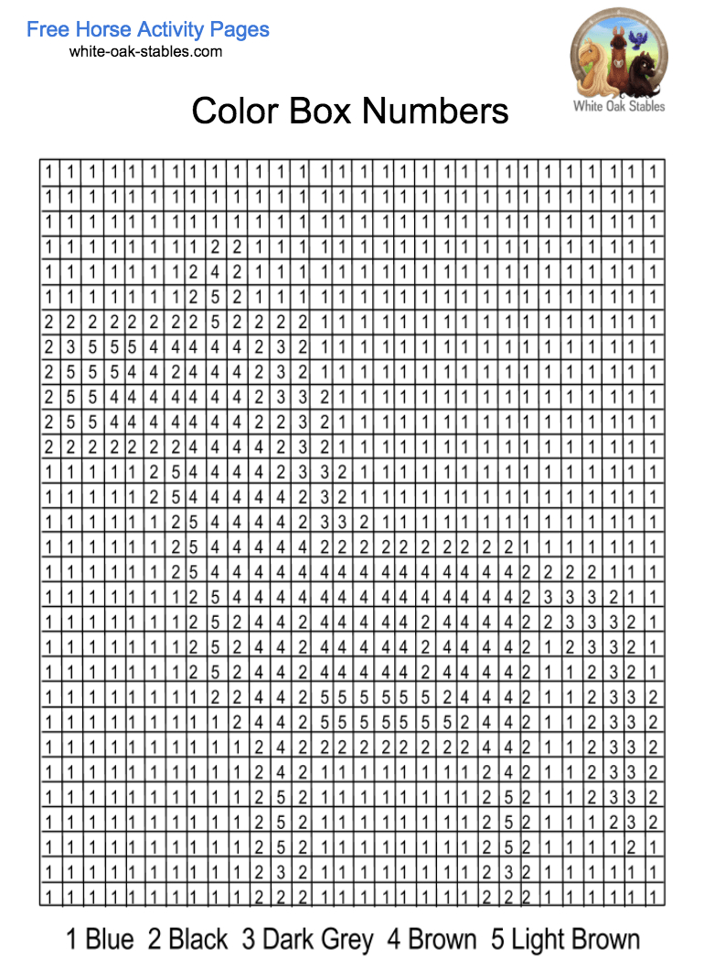 Color The Number – Activity Page – White Oak Stables pertaining to Hidden Pictures with Numbers to Color