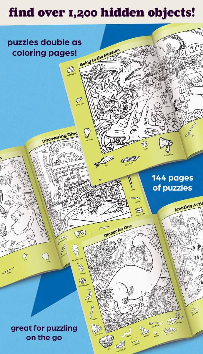 Dinosaur Puzzles Hidden Pictures Book | Highlights For Children in Highlights Hidden Pictures at the Museum