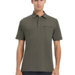 Dtwooo Men'S Hidden Zip Pocket Polo Shirts Short Sleeve Casual With Golf Shirts With Hidden Pictures