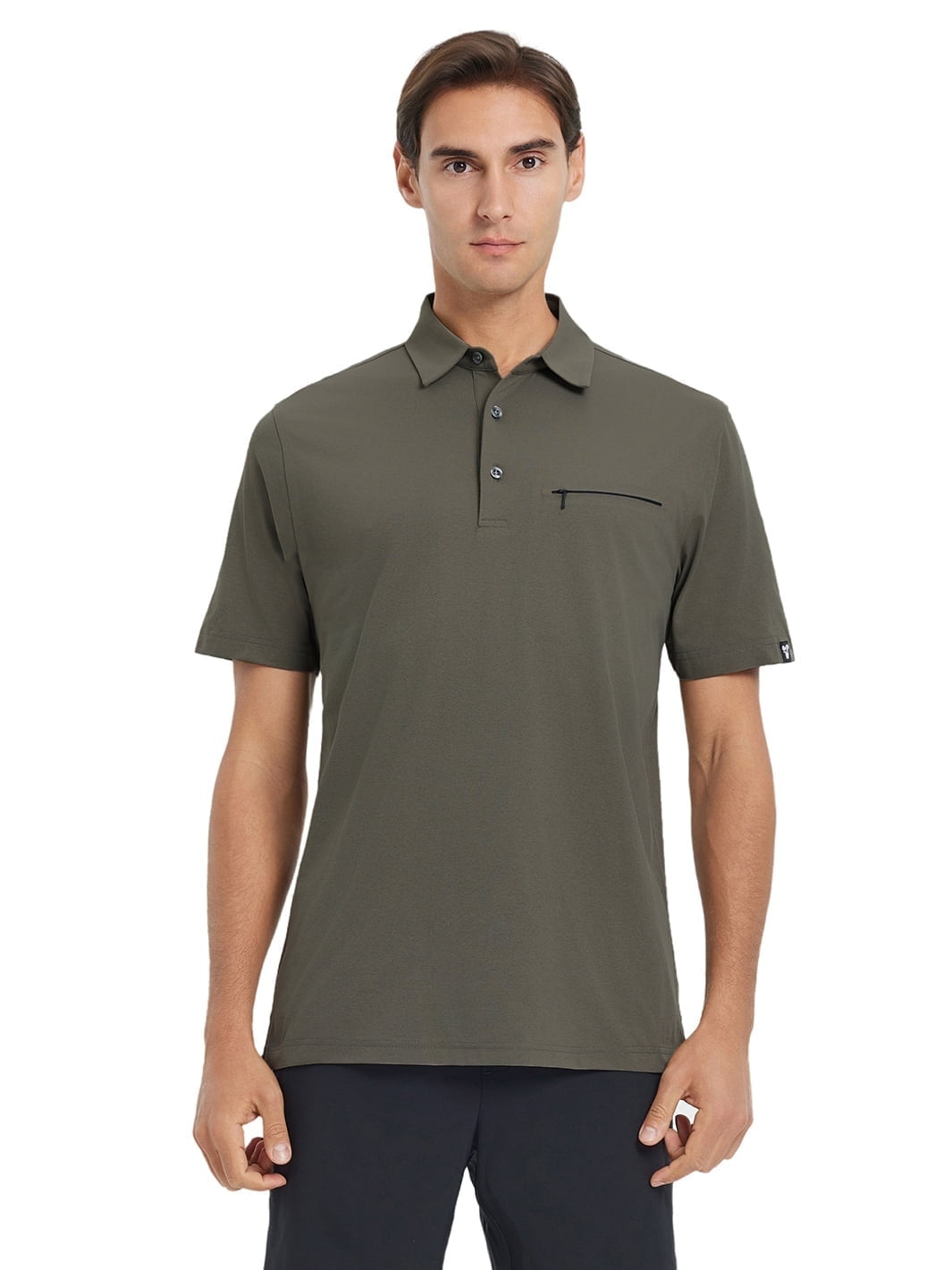Dtwooo Men&amp;#039;S Hidden Zip Pocket Polo Shirts Short Sleeve Casual with Golf Shirts With Hidden Pictures