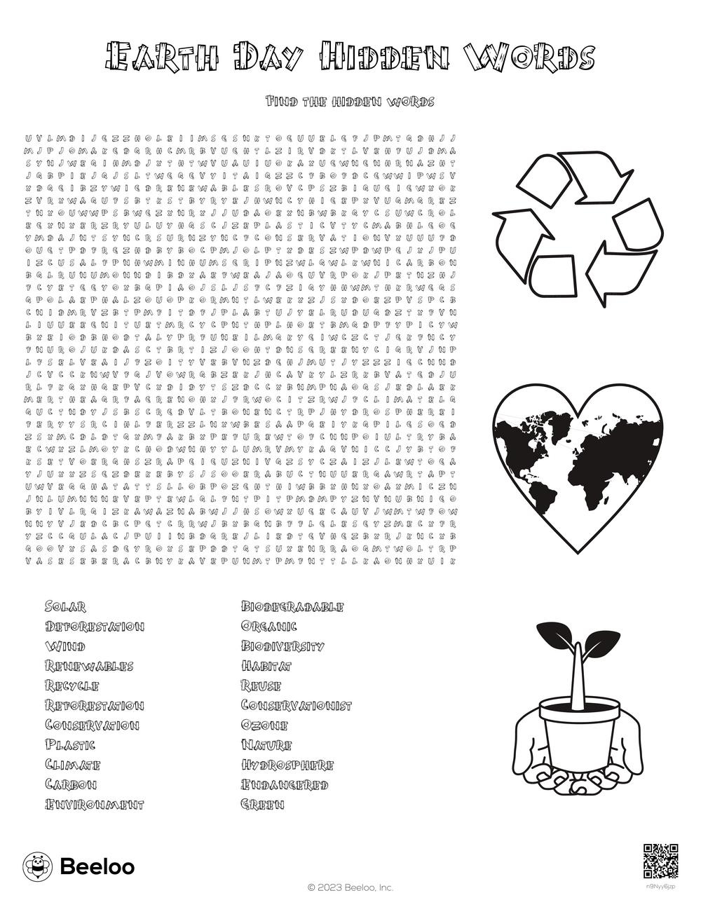 Earth Day Hidden Words • Beeloo Printable Crafts And Activities regarding Earth Day Hidden Pictures Printable