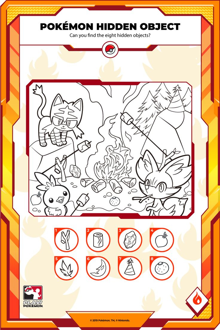 👀 Fire-Type Pokémon in Pokemon Hidden Pictures Printable