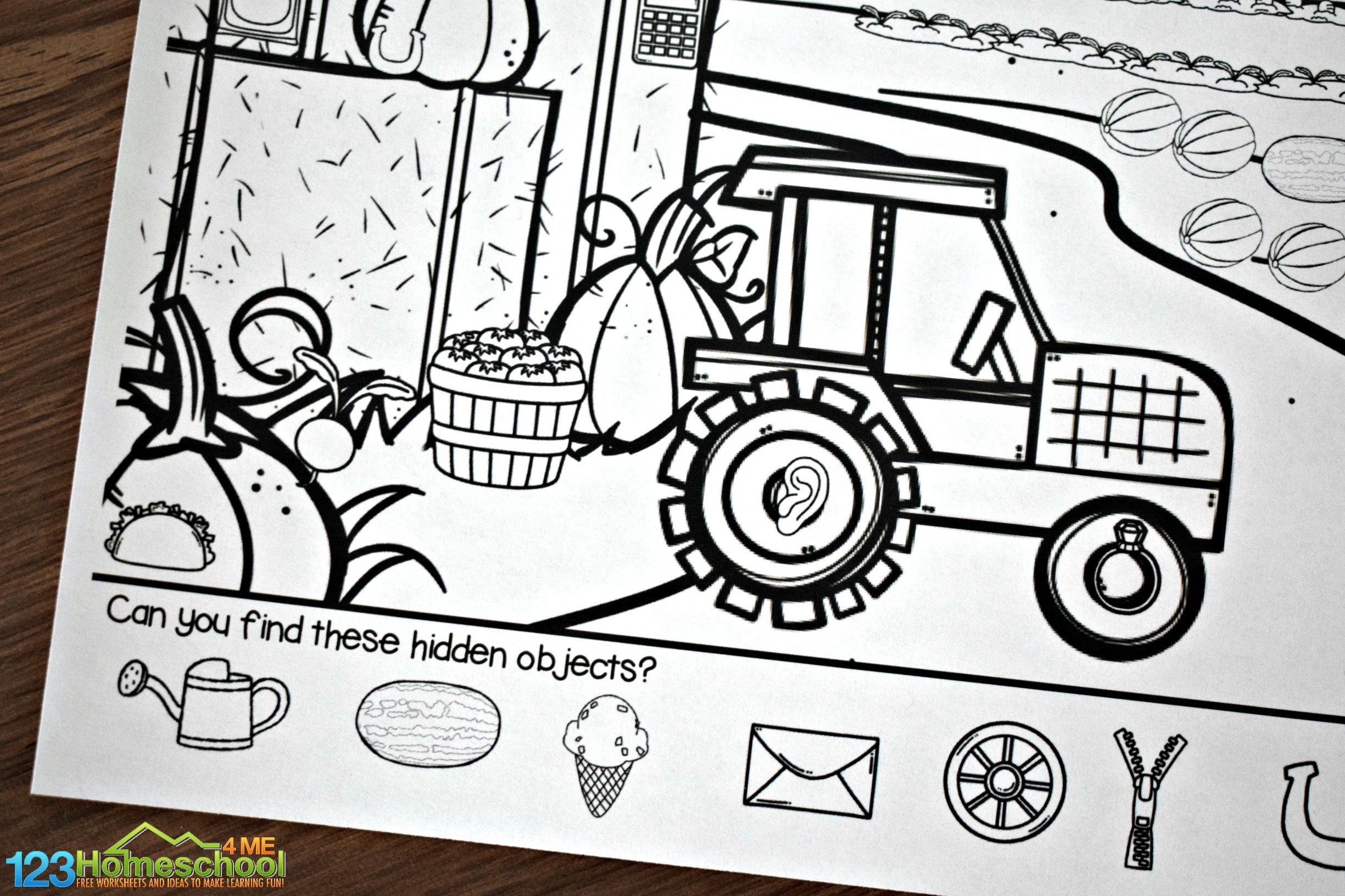 🚜 Free Farm Hidden Pictures Printable Worksheets For Kids intended for Preschool Easy Hidden Pictures