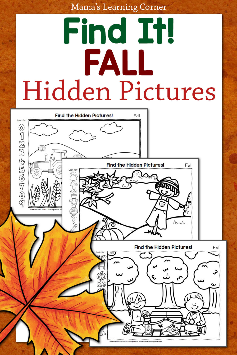 Fall Hidden Picture Printables For Kids - Mamas Learning Corner within Fall Hidden Pictures Free Printable